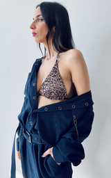 Sequin Triangle Bra - Bronze