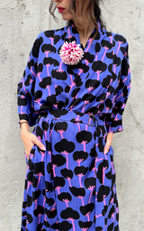 Wild Poppy Long Kimono - Violet