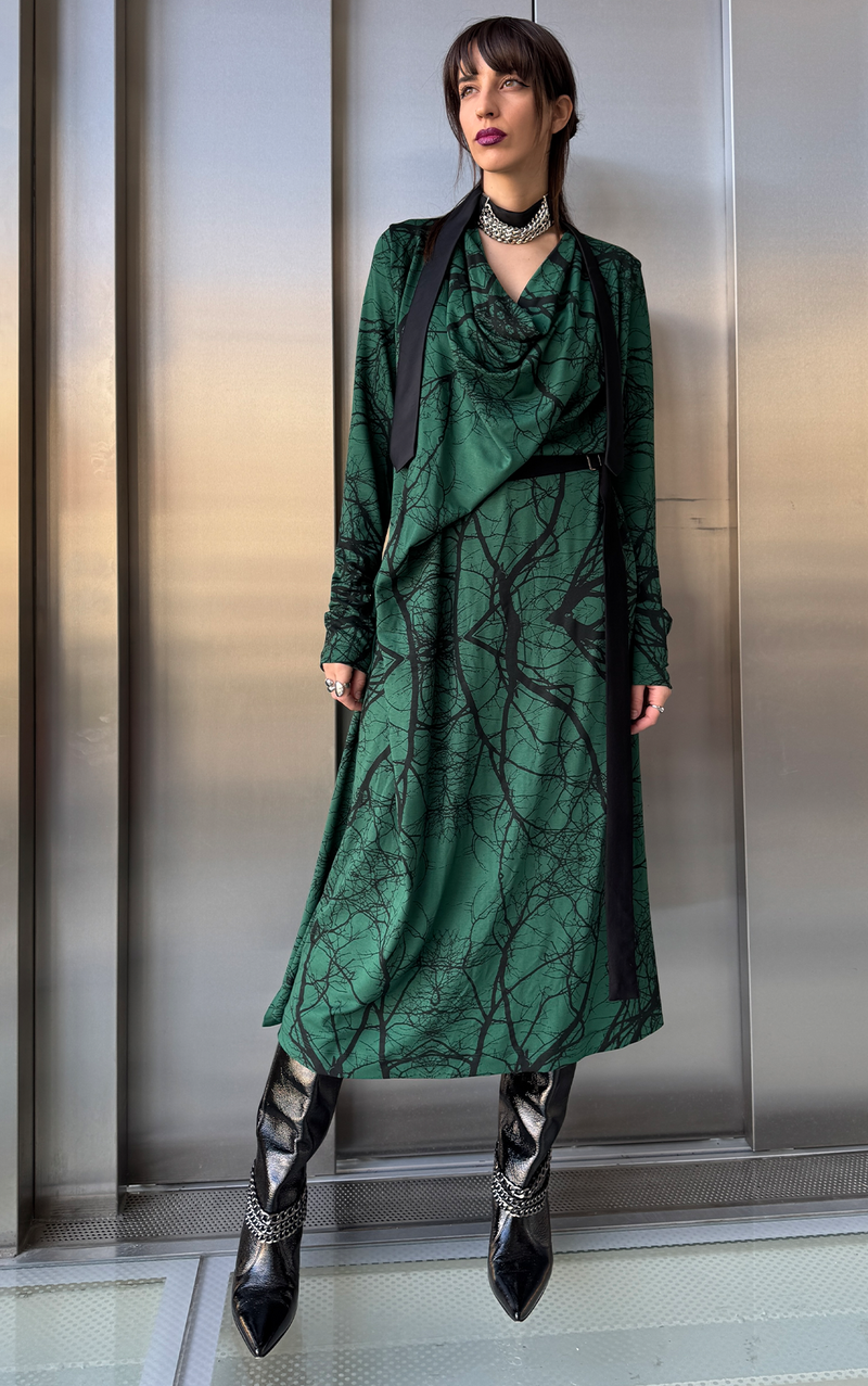 Forest Green Dress - Long Sleeve