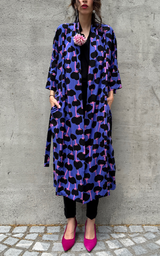 Wild Poppy Long Kimono - Violet