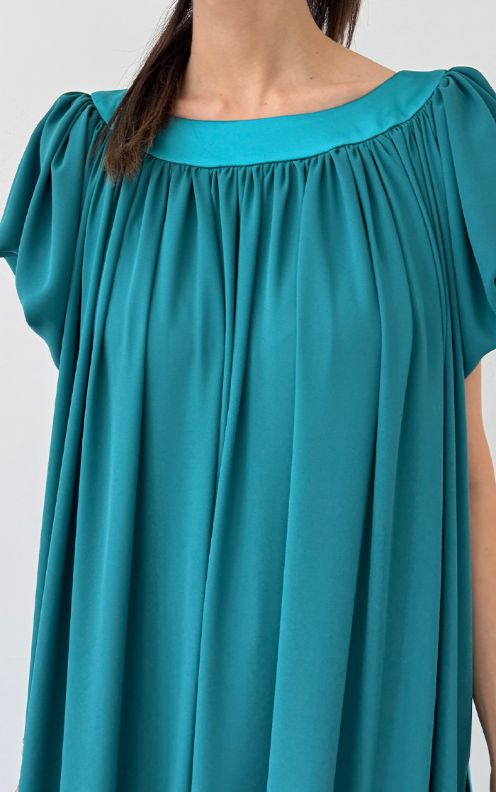 Ruffle Dress Short - Turquoise