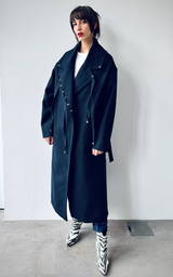 Reversible Long Coat - Dark Blue