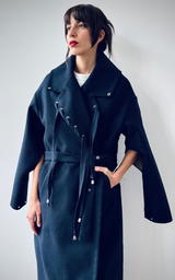 Reversible Long Coat - Dark Blue