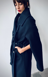 Reversible Long Coat - Dark Blue