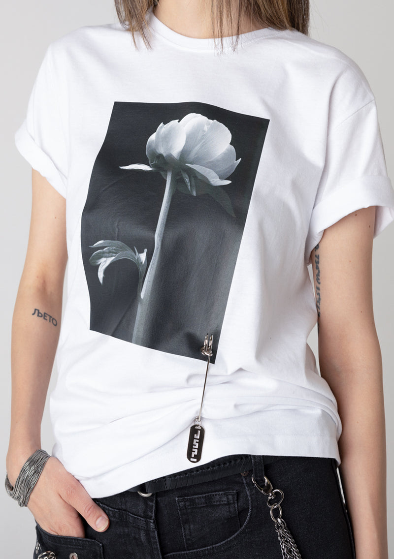 T-Shirt - Black&White Peony
