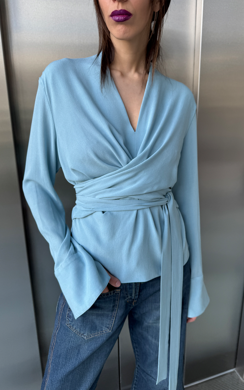 Wrap Shirt - Light Blue