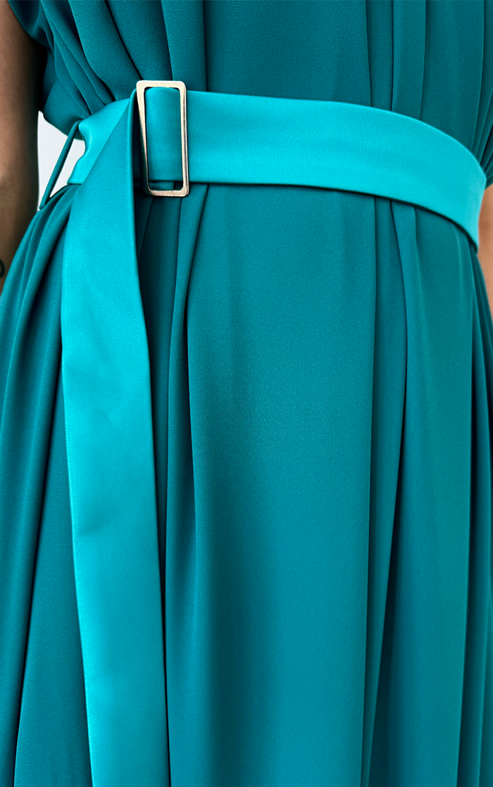 Ruffle Dress Long - Turquoise