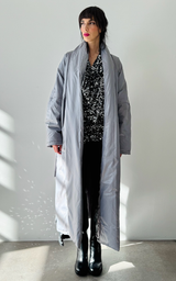 Wrap Puffer Coat - Silver