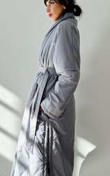 Wrap Puffer Coat - Silver