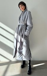 Wrap Puffer Coat - Silver