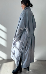 Wrap Puffer Coat - Silver