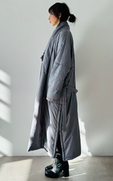 Wrap Puffer Coat - Silver