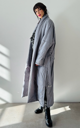 Wrap Puffer Coat - Silver