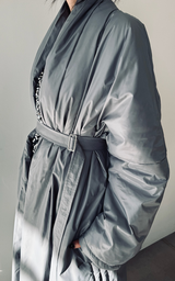 Wrap Puffer Coat - Silver