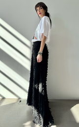 Textured Maxi Skirt - Black