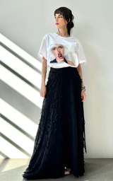 Textured Maxi Skirt - Black