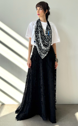 Textured Maxi Skirt - Black