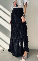 Textured Maxi Skirt - Black