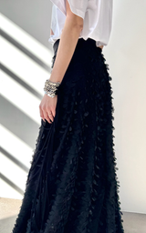 Textured Maxi Skirt - Black