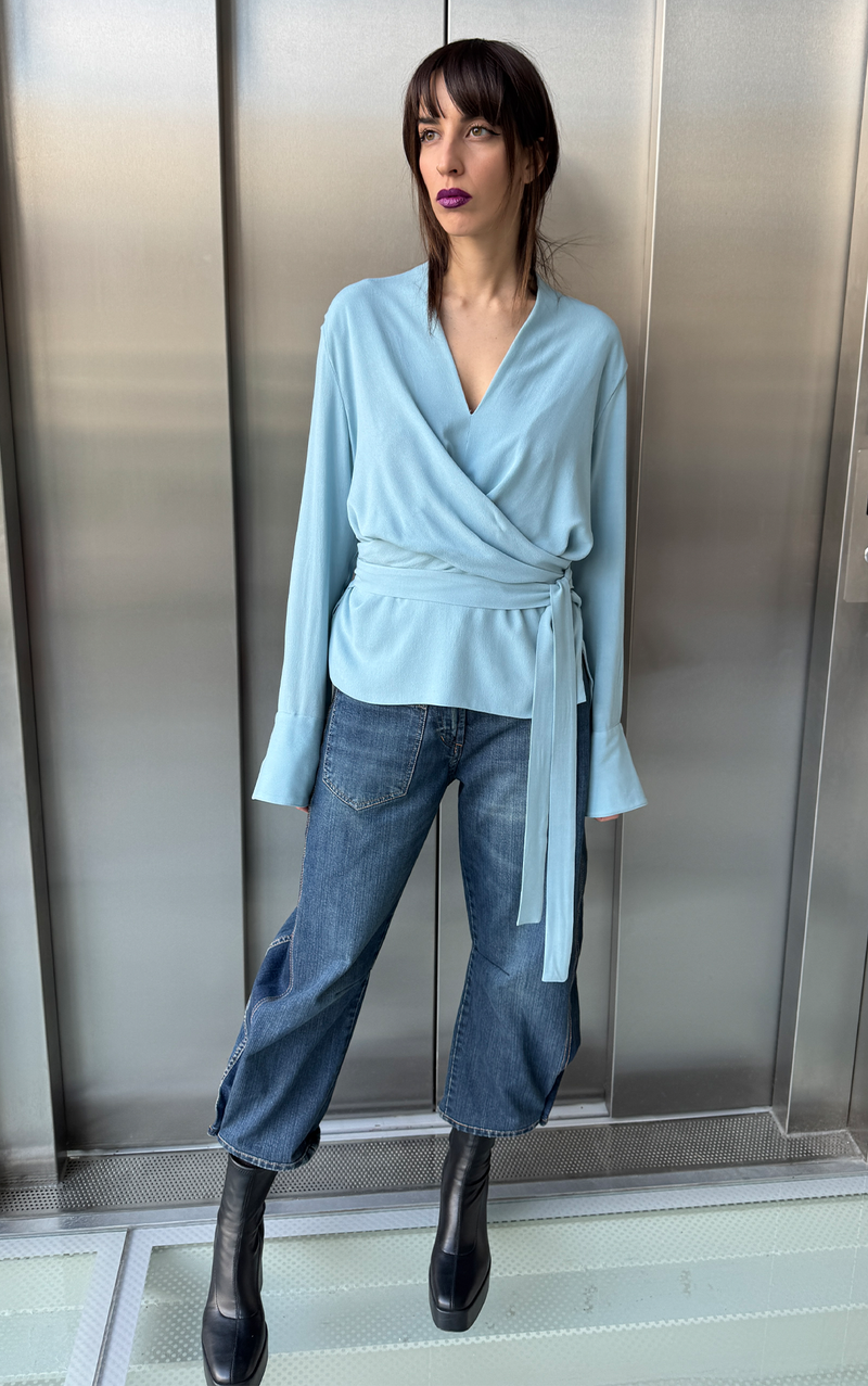 Wrap Shirt - Light Blue