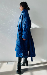 Wrap Puffer Coat - Royal Blue