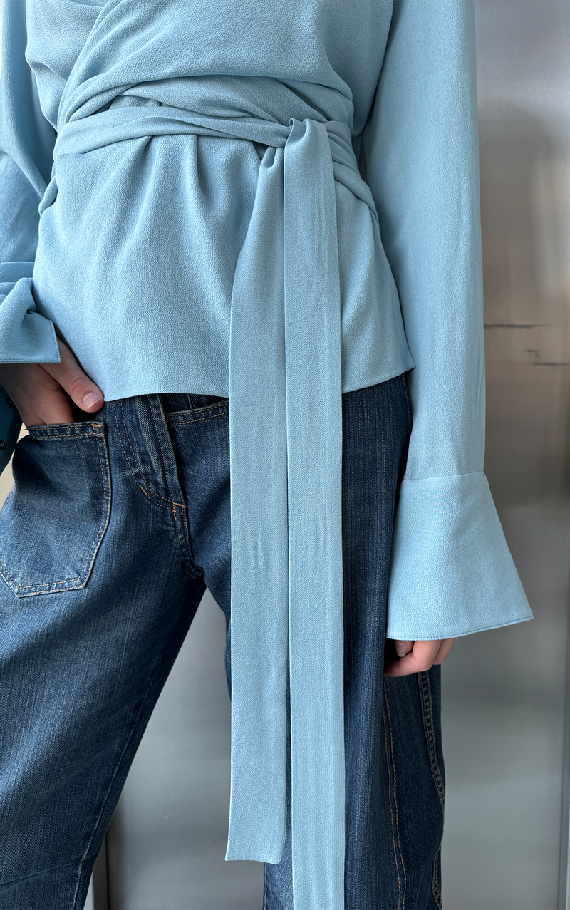 Wrap Shirt - Light Blue