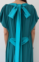 Ruffle Dress Long - Turquoise