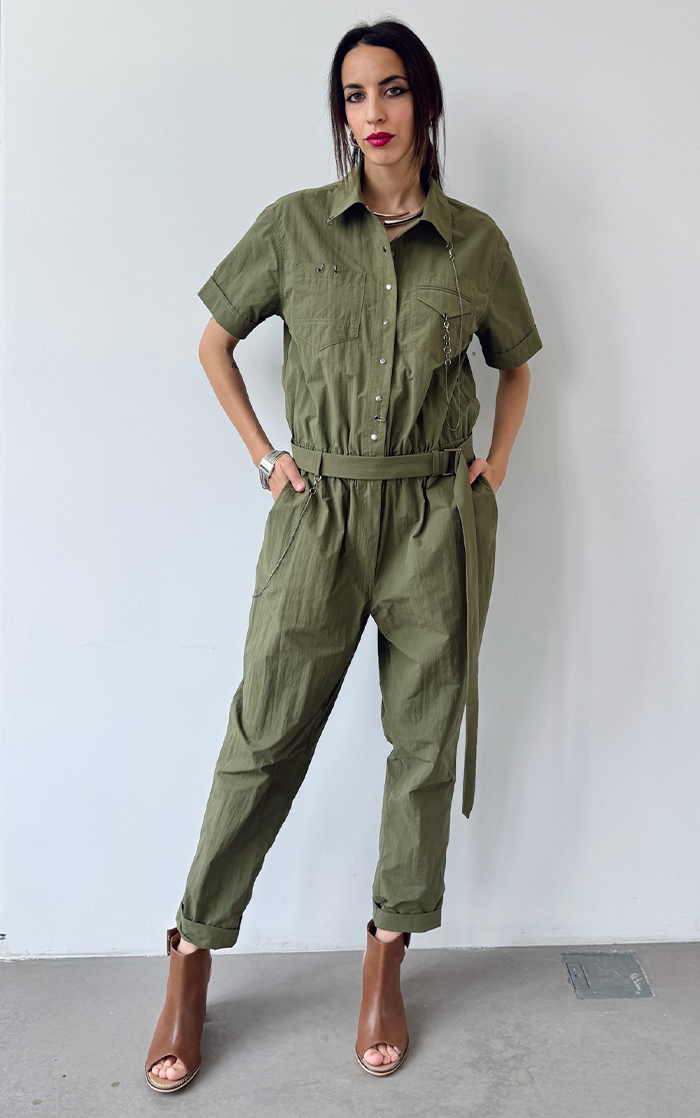 Utility Jumpsuit - Olive Green