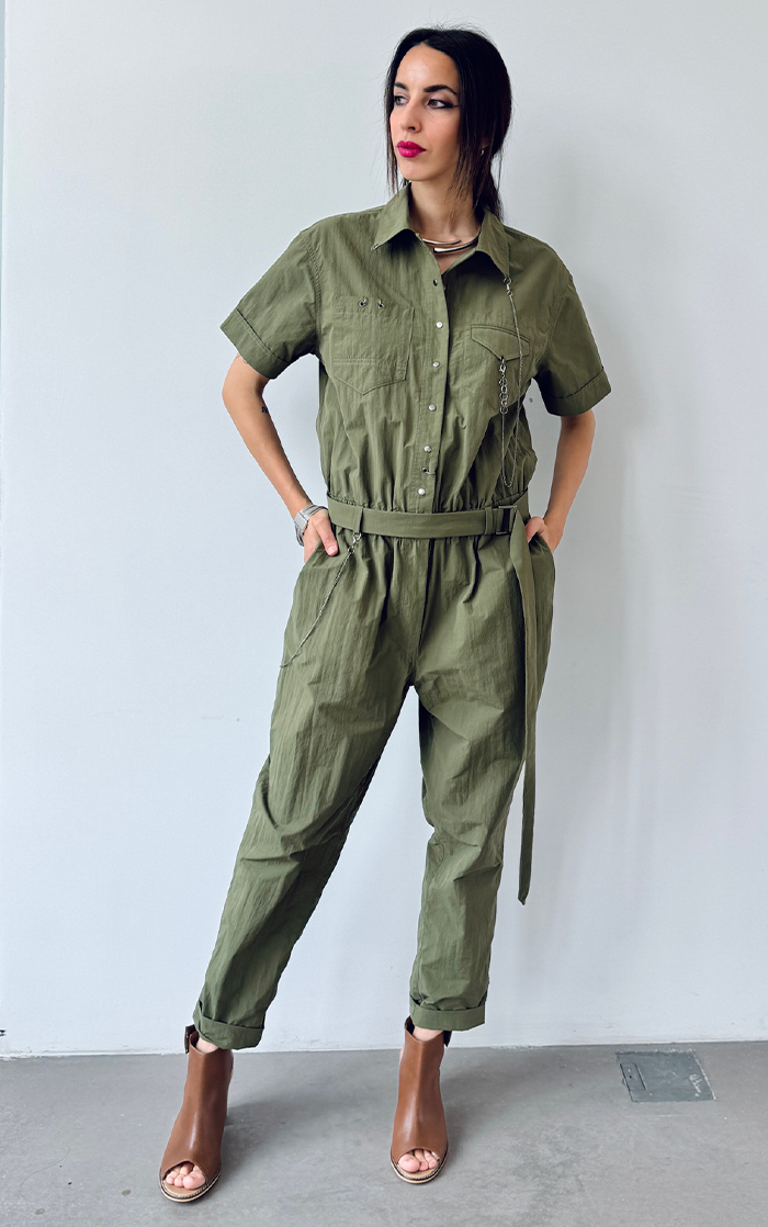 Utility Jumpsuit - Olive Green