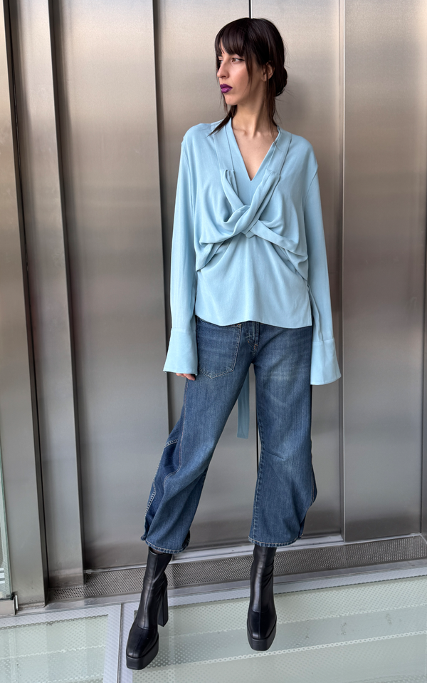Wrap Shirt - Light Blue