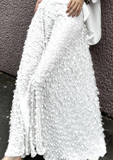 Textured Maxi Skirt - White