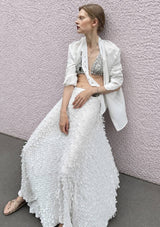 Textured Maxi Skirt - White