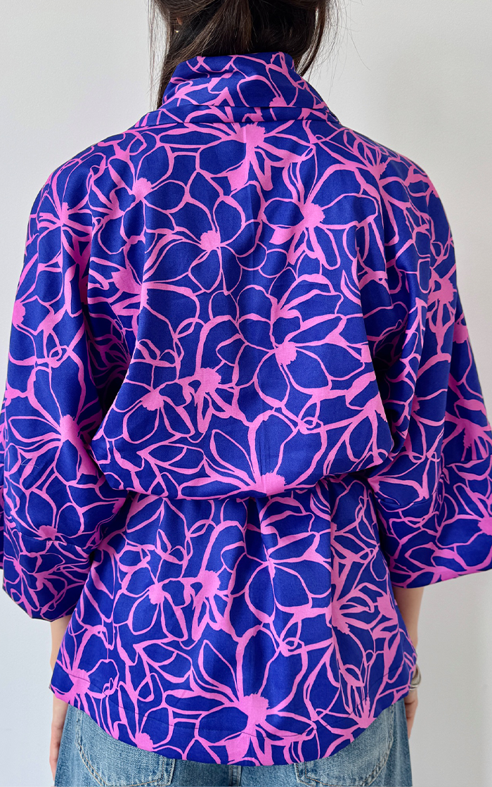 Flower Kimono - Blue/Pink