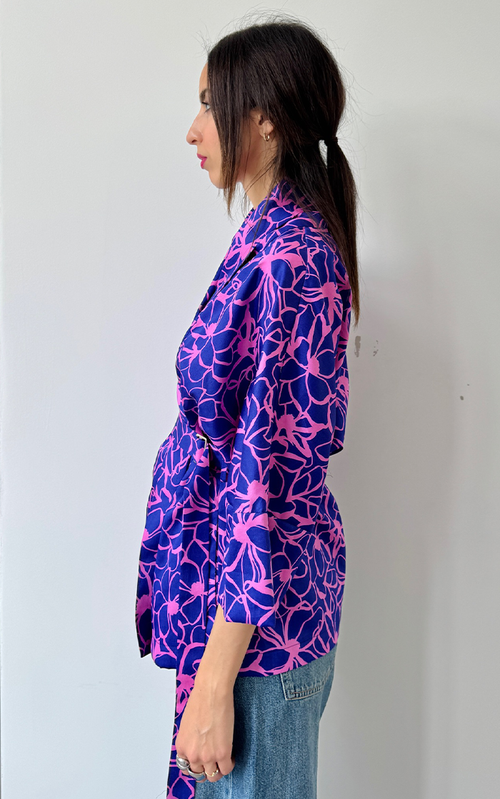 Flower Kimono - Blue/Pink