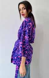 Flower Kimono - Blue/Pink