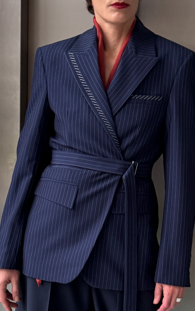 Suit Jacket - Stripe Blue