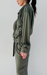 Military Jumpsuit - Olive Green