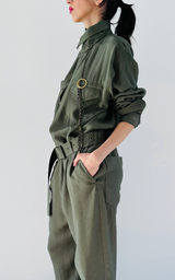 Military Jumpsuit - Olive Green