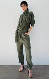 Military Jumpsuit - Olive Green