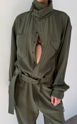 Military Jumpsuit - Olive Green