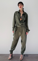 Military Jumpsuit - Olive Green