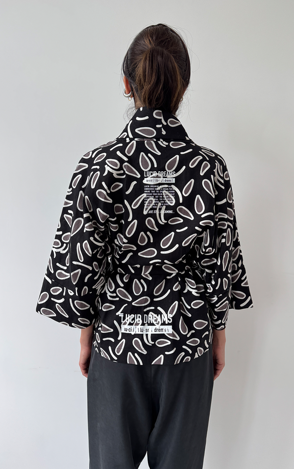 Lucid Dreams Linen Kimono - Black