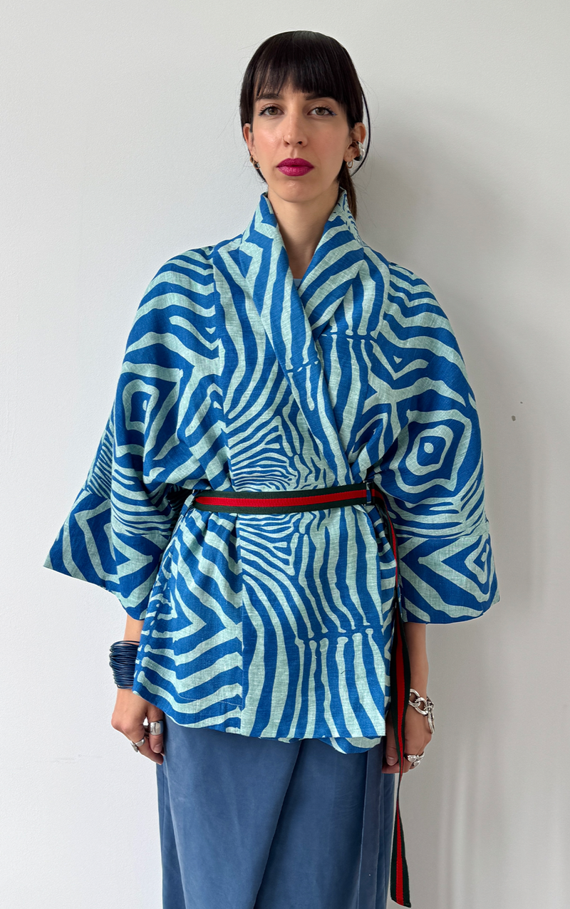 Zebra Linen Kimono