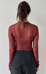 Mesh T-Shirt - Dark Red