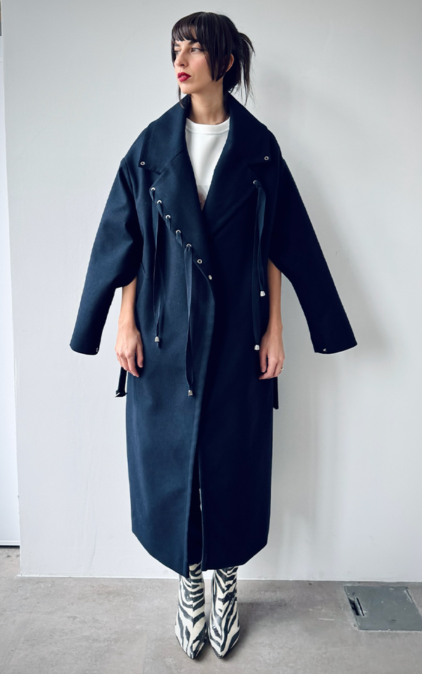 Reversible Long Coat - Dark Blue