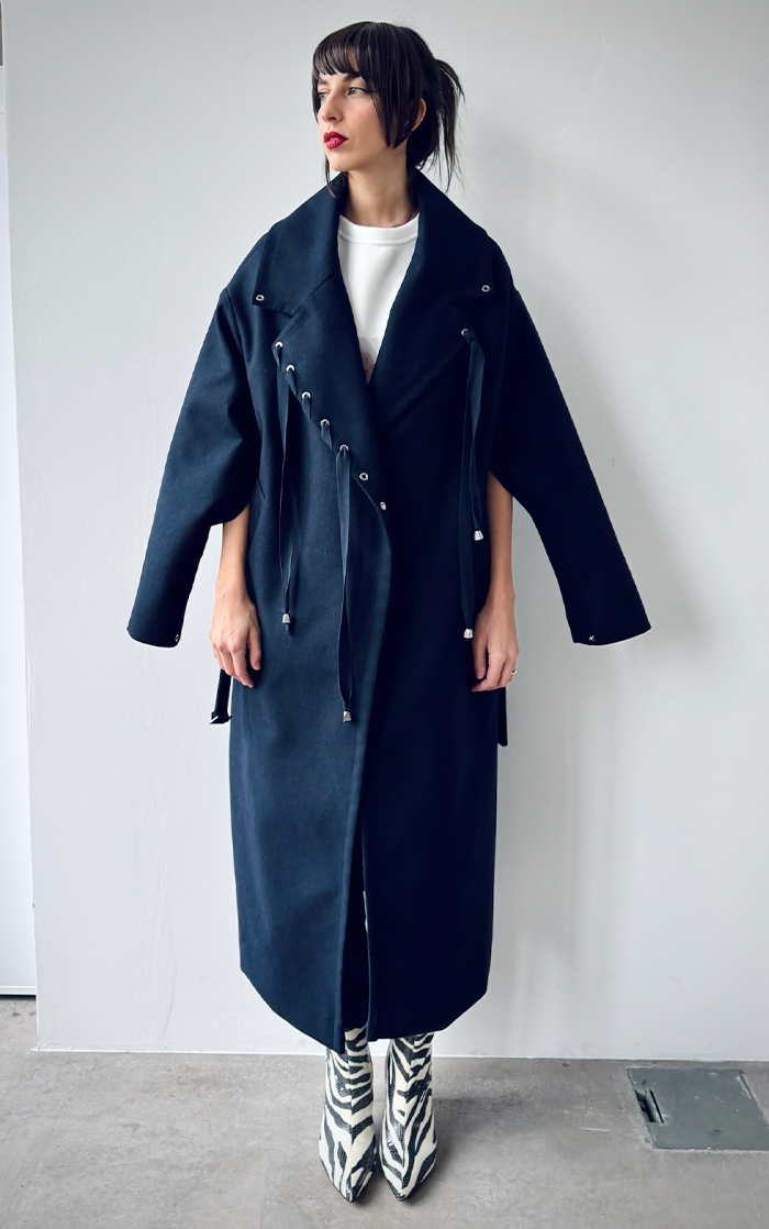 Reversible Long Coat - Dark Blue