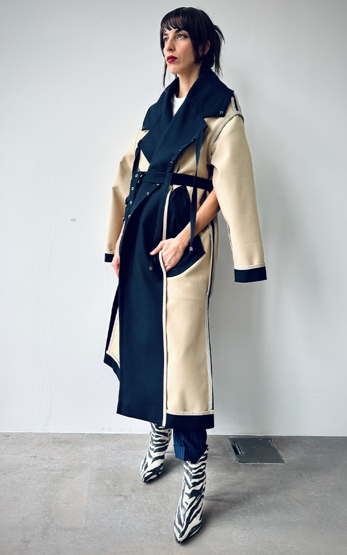 Reversible Long Coat - Dark Blue