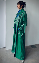 Pierced Trench Coat - Green