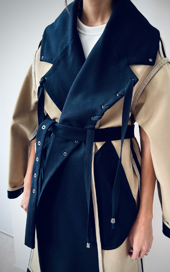 Reversible Long Coat - Dark Blue