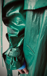 Pierced Trench Coat - Green
